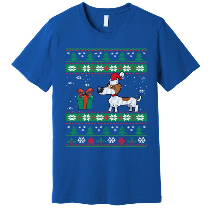 Dachshund Dog Santa Hat Funny Dogs Lovers Christmas Xmas Gift Premium T-Shirt