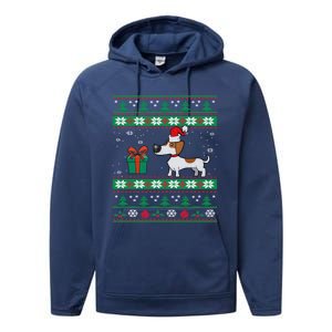 Dachshund Dog Santa Hat Funny Dogs Lovers Christmas Xmas Gift Performance Fleece Hoodie