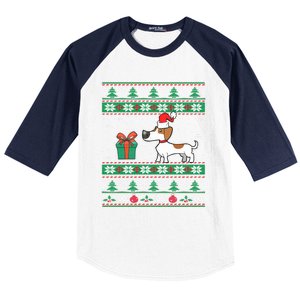 Dachshund Dog Santa Hat Funny Dogs Lovers Christmas Xmas Gift Baseball Sleeve Shirt