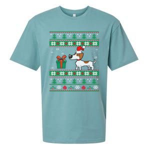 Dachshund Dog Santa Hat Funny Dogs Lovers Christmas Xmas Gift Sueded Cloud Jersey T-Shirt