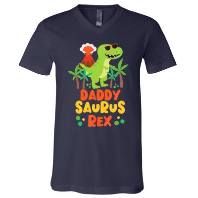 Daddy Dad Saurus Rex Dinosaur Dino for Father V-Neck T-Shirt