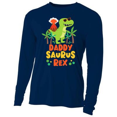 Daddy Dad Saurus Rex Dinosaur Dino for Father Cooling Performance Long Sleeve Crew