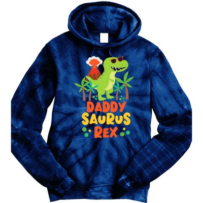 Daddy Dad Saurus Rex Dinosaur Dino for Father Tie Dye Hoodie