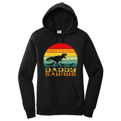 Daddysaurus Daddy Saurus Dino Dinosaur T Rex Women's Pullover Hoodie