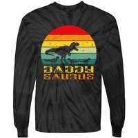 Daddysaurus Daddy Saurus Dino Dinosaur T Rex Tie-Dye Long Sleeve Shirt