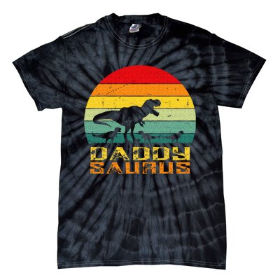 Daddysaurus Daddy Saurus Dino Dinosaur T Rex Tie-Dye T-Shirt