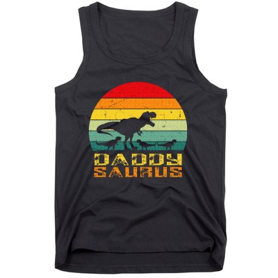 Daddysaurus Daddy Saurus Dino Dinosaur T Rex Tank Top