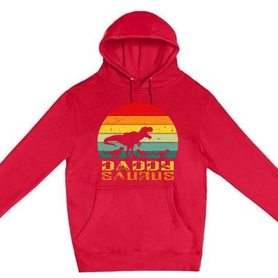 Daddysaurus Daddy Saurus Dino Dinosaur T Rex Premium Pullover Hoodie