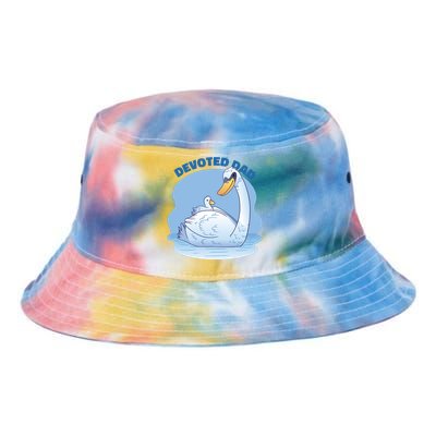 Devoted Dad Swan Fathers Day Gift Tie Dye Newport Bucket Hat