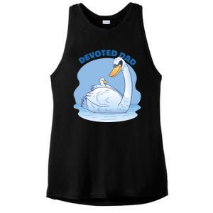 Devoted Dad Swan Fathers Day Gift Ladies PosiCharge Tri-Blend Wicking Tank