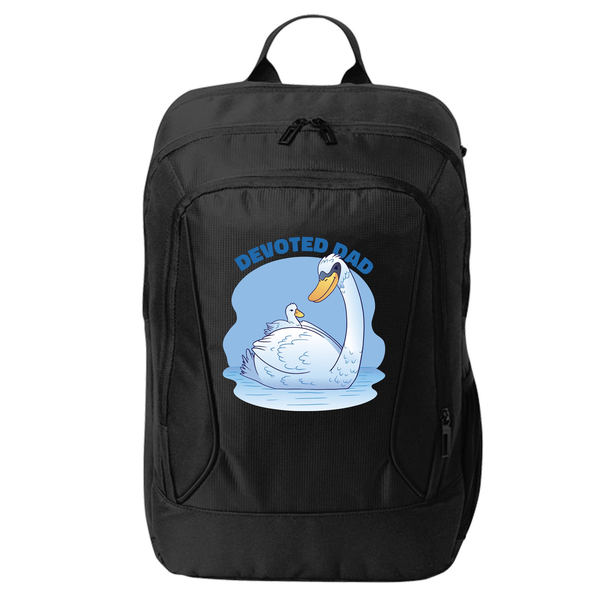 Devoted Dad Swan Fathers Day Gift City Backpack