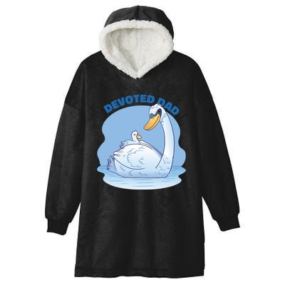 Devoted Dad Swan Fathers Day Gift Hooded Wearable Blanket