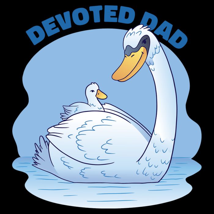 Devoted Dad Swan Fathers Day Gift Drawstring Bag