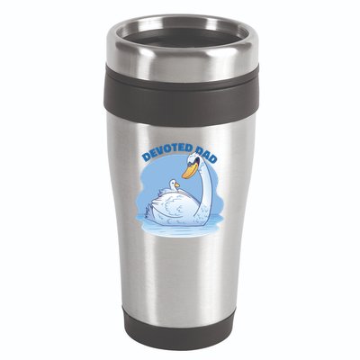 Devoted Dad Swan Fathers Day Gift 16oz Travel Tumbler