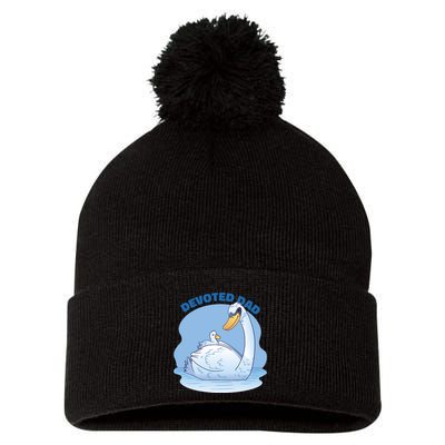 Devoted Dad Swan Fathers Day Gift Pom Pom 12in Knit Beanie