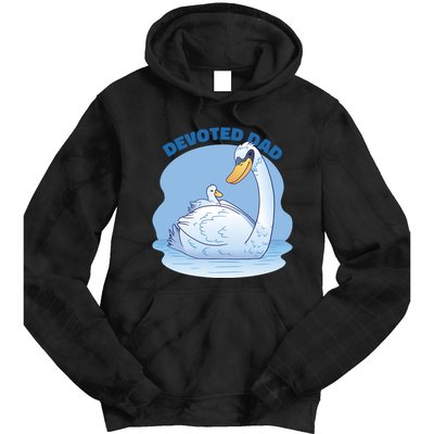 Devoted Dad Swan Fathers Day Gift Tie Dye Hoodie