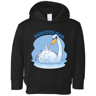 Devoted Dad Swan Fathers Day Gift Toddler Hoodie