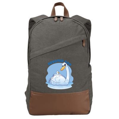 Devoted Dad Swan Fathers Day Gift Cotton Canvas Backpack