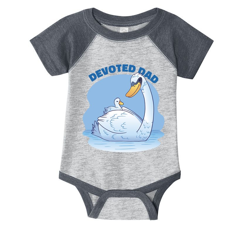 Devoted Dad Swan Fathers Day Gift Infant Baby Jersey Bodysuit