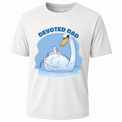 Devoted Dad Swan Fathers Day Gift Performance Shirt