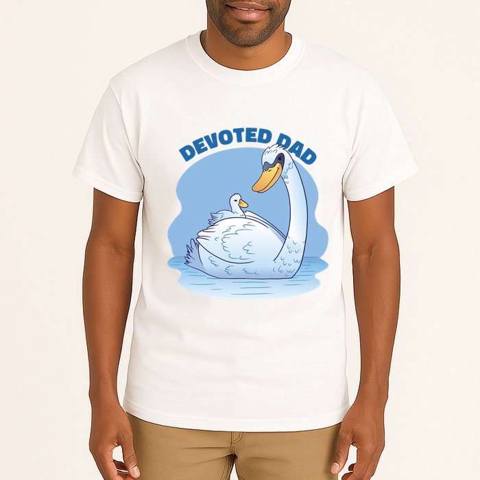 Devoted Dad Swan Fathers Day Gift Tall T-Shirt