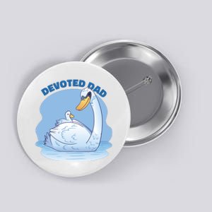 Devoted Dad Swan Fathers Day Gift Button