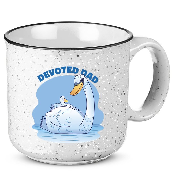 Devoted Dad Swan Fathers Day Gift 15oz Campfire Ceramic Mug