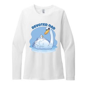 Devoted Dad Swan Fathers Day Gift Womens CVC Long Sleeve Shirt