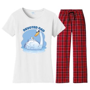 Devoted Dad Swan Fathers Day Gift Women's Flannel Pajama Set