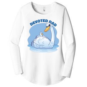 Devoted Dad Swan Fathers Day Gift Women's Perfect Tri Tunic Long Sleeve Shirt