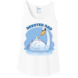 Devoted Dad Swan Fathers Day Gift Ladies Essential Tank