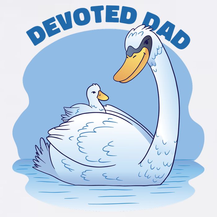 Devoted Dad Swan Fathers Day Gift Flatbill Hat