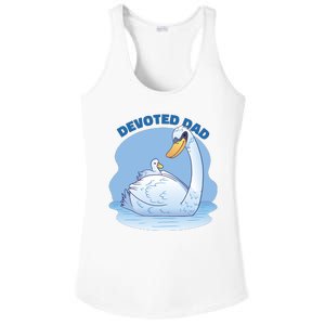 Devoted Dad Swan Fathers Day Gift Ladies PosiCharge Competitor Racerback Tank