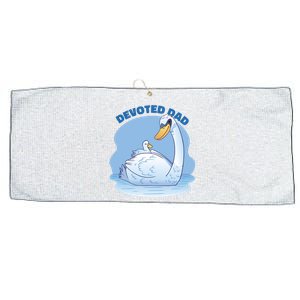 Devoted Dad Swan Fathers Day Gift Large Microfiber Waffle Golf Towel