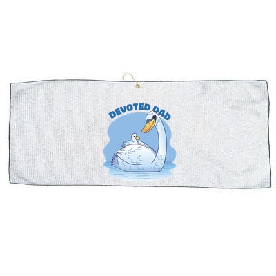 Devoted Dad Swan Fathers Day Gift Large Microfiber Waffle Golf Towel