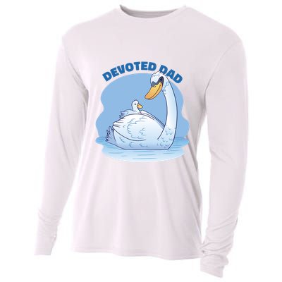 Devoted Dad Swan Fathers Day Gift Cooling Performance Long Sleeve Crew