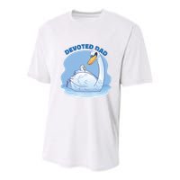 Devoted Dad Swan Fathers Day Gift Youth Performance Sprint T-Shirt