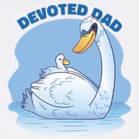 Devoted Dad Swan Fathers Day Gift Youth Performance Sprint T-Shirt