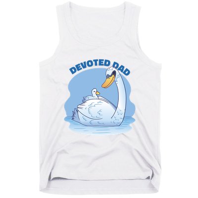 Devoted Dad Swan Fathers Day Gift Tank Top