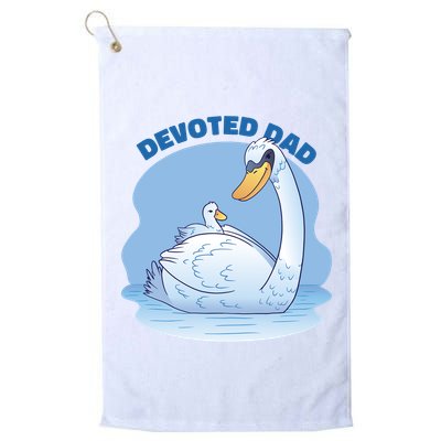 Devoted Dad Swan Fathers Day Gift Golf Towel