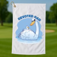 Devoted Dad Swan Fathers Day Gift Golf Towel