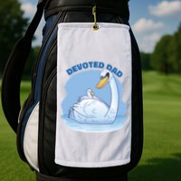 Devoted Dad Swan Fathers Day Gift Golf Towel