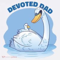 Devoted Dad Swan Fathers Day Gift Womens T-Shirt