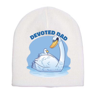 Devoted Dad Swan Fathers Day Gift Short Acrylic Beanie