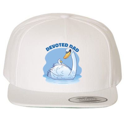 Devoted Dad Swan Fathers Day Gift Wool Snapback Cap