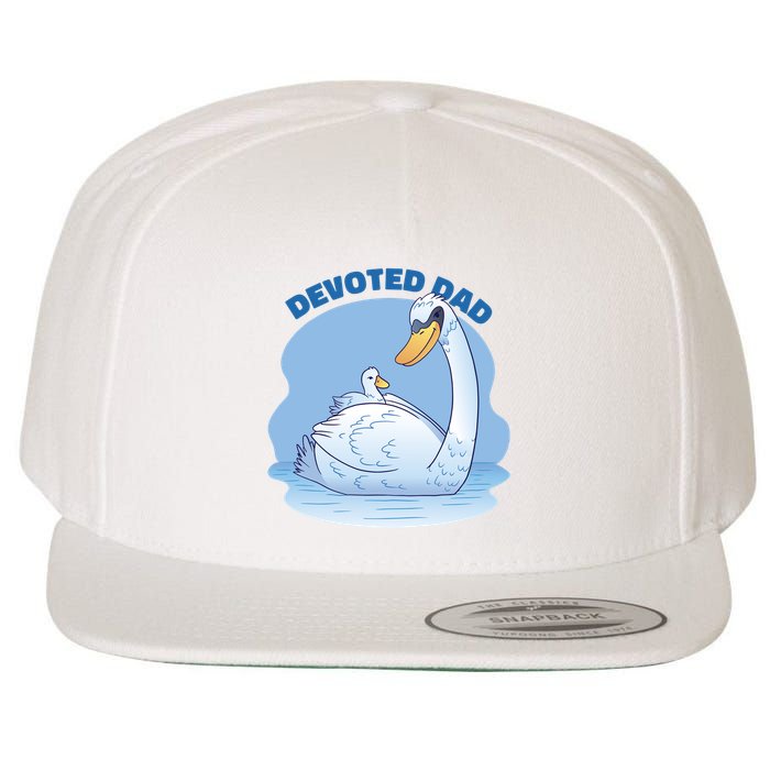 Devoted Dad Swan Fathers Day Gift Wool Snapback Cap