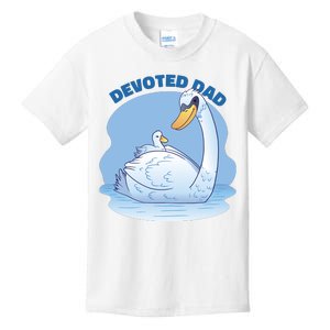 Devoted Dad Swan Fathers Day Gift Kids T-Shirt