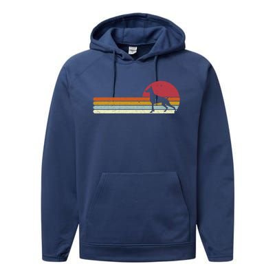 Dobie Dober Silhouette Sunset For Dog Owners Great Gift Performance Fleece Hoodie