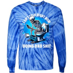 Doing Dad Shit Dad Joke Skeleton Dad Funny Dad Tie-Dye Long Sleeve Shirt