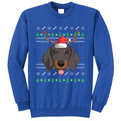 Dachshund Dog Santa Claus Ugly Christmas Reindeer Doxie Gift Great Gift Tall Sweatshirt